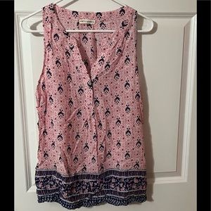 Pink and navy tank top